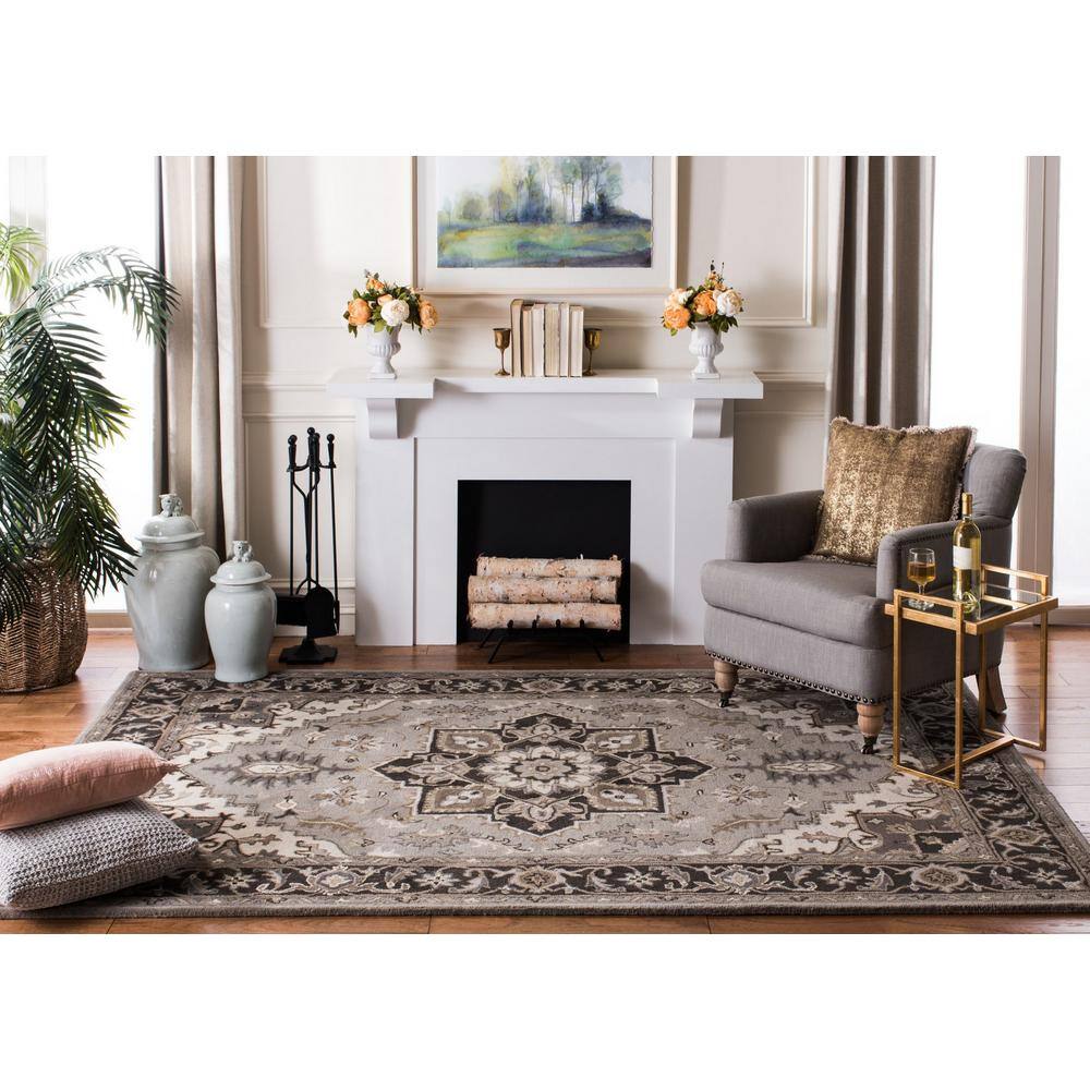 Handmade Multicolor Wool Tufted Square Rug 7'