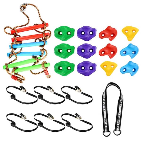 12-Pack Ninja Tree Climbing Holds with Swing, 230 lb. Capacity