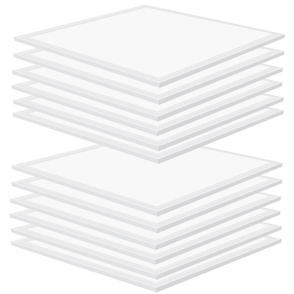 2 ft. x 2 ft. 5800 Lumens Integrated LED Flat Panel Light, 5000K Daylight Dimmable Commercial Light for Office (12-Pack) price history on PriceWatchPro