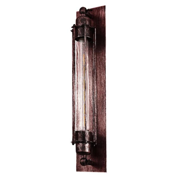 4 in. 1-Light Brown Industrial Wall Sconce, Retro Wall Light Fixture for Indoor Outdoor Wall Decor for Hallway, Patios