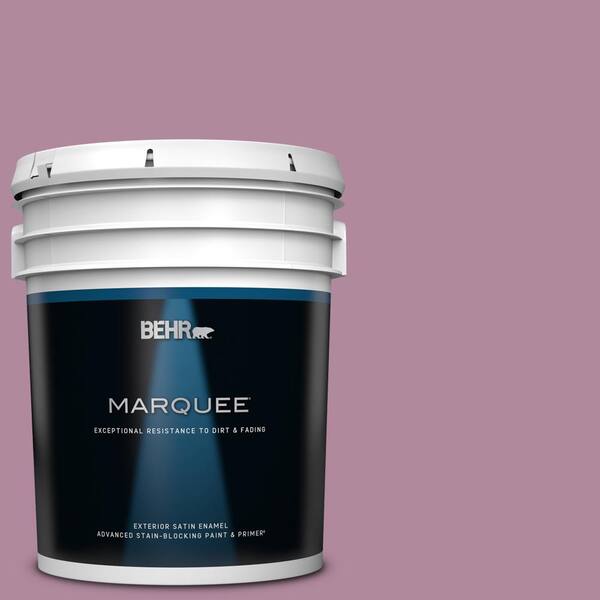 BEHR MARQUEE 5 gal. #690D-5 Winsome Rose Satin Enamel Exterior Paint & Primer