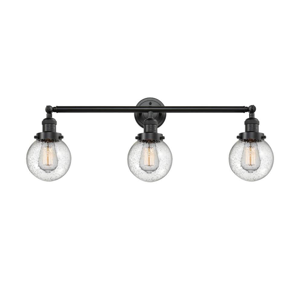 Beacon 30 in. 3-Light Oil Rubbed Bronze Vanity Light with Seedy Glass Shade price history on PriceWatchPro