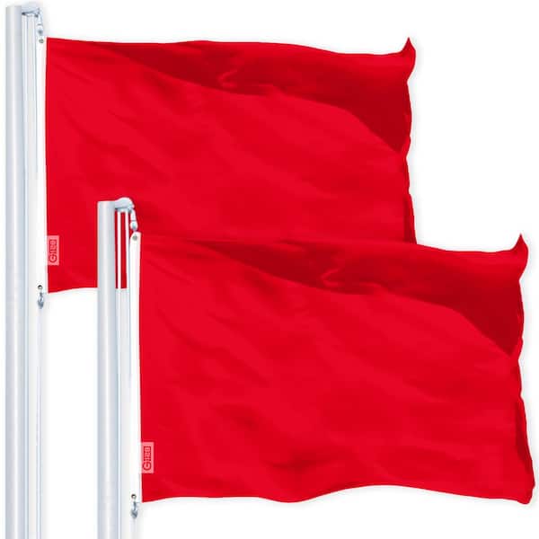 Solid Red Color Flag 3 x 5 ft. 2-Pack Printed 150D Polyester