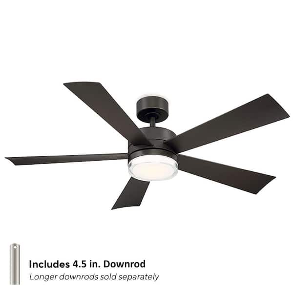Wynd 52 in. Smart Indoor/Outdoor 5-Blade Ceiling Fan Bronze with 3000K LED and Remote Control