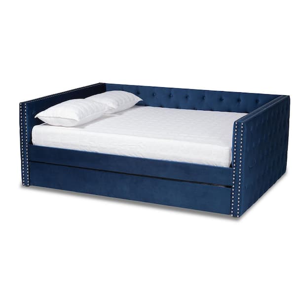 Baxton Studio Larkin Blue Full-Size Daybed with Trundle