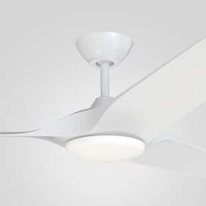 Gossamer 60 in. Integrated LED Indoor Matte White Ceiling Fan with Remote Control with White Color Changing Light Kit