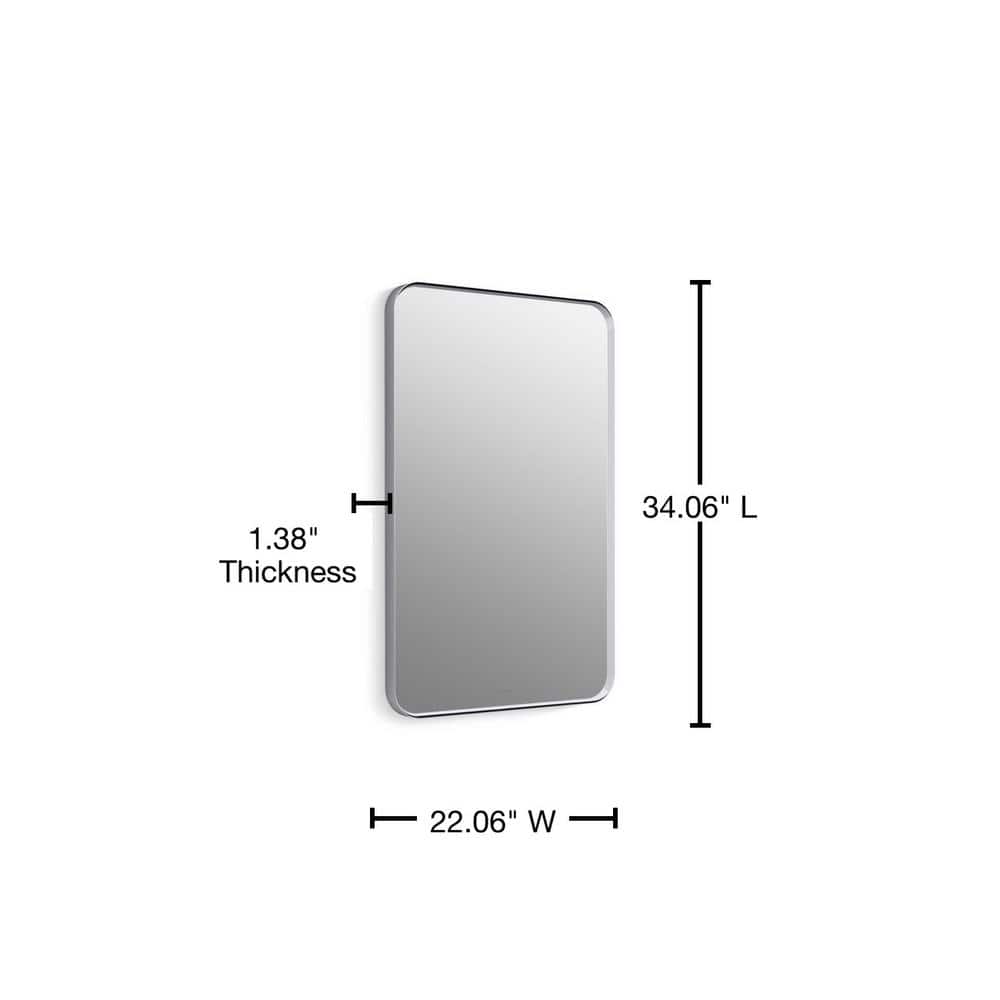 KOHLER Essential 34" x 22" Polished Chrome Rectangular Vanity Mirror