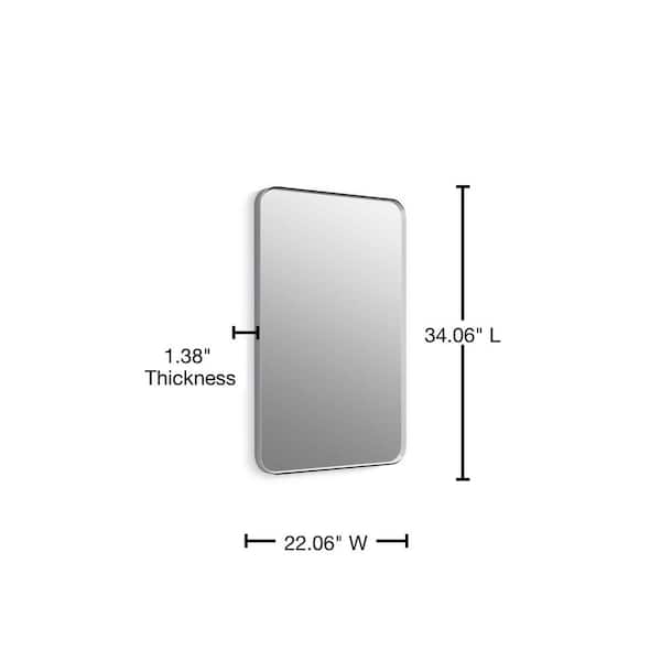 KOHLER Essential 22 in. W x 34 in. H Rectangle Framing Wall Mirror with Polished Chrome