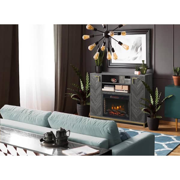 Muskoka Lexington 48 in. Infrared Media Electric Fireplace in Rustic Grey