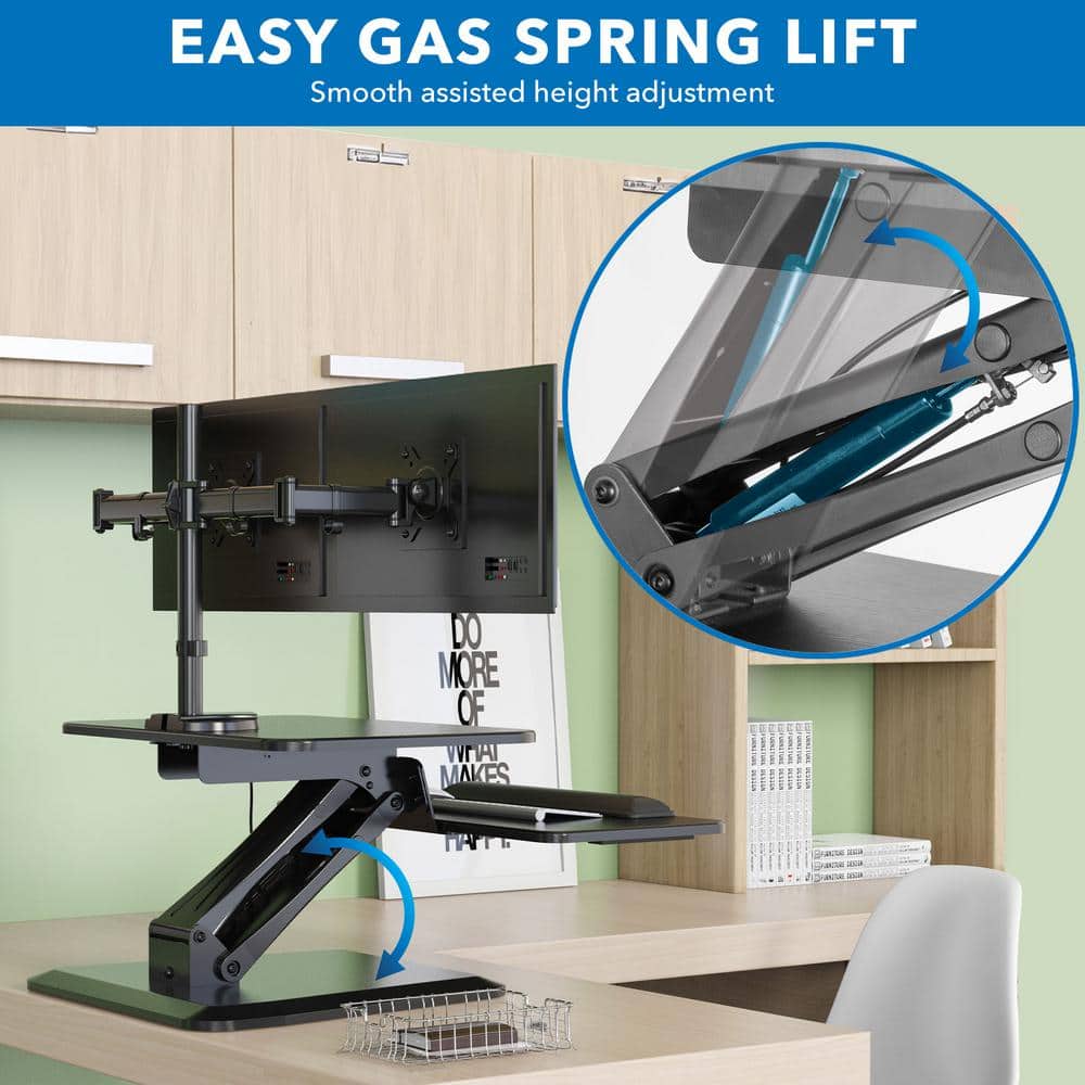 ErgoFlex 29" Compact Height Adjustable Dual Monitor Standing Desk Converter