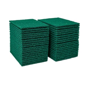 4 in. x 6 in. Scrubbing Pad Green, (40-Pack)