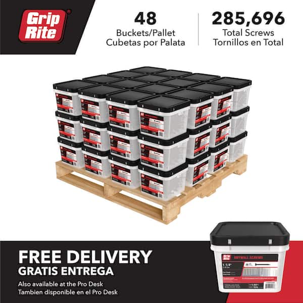 #6 x 1-1/4 in. Phillips Bugle Head Fine Thread Drywall Screws (25 lbs. /Bucket, 1-Pallet/48-Buckets)