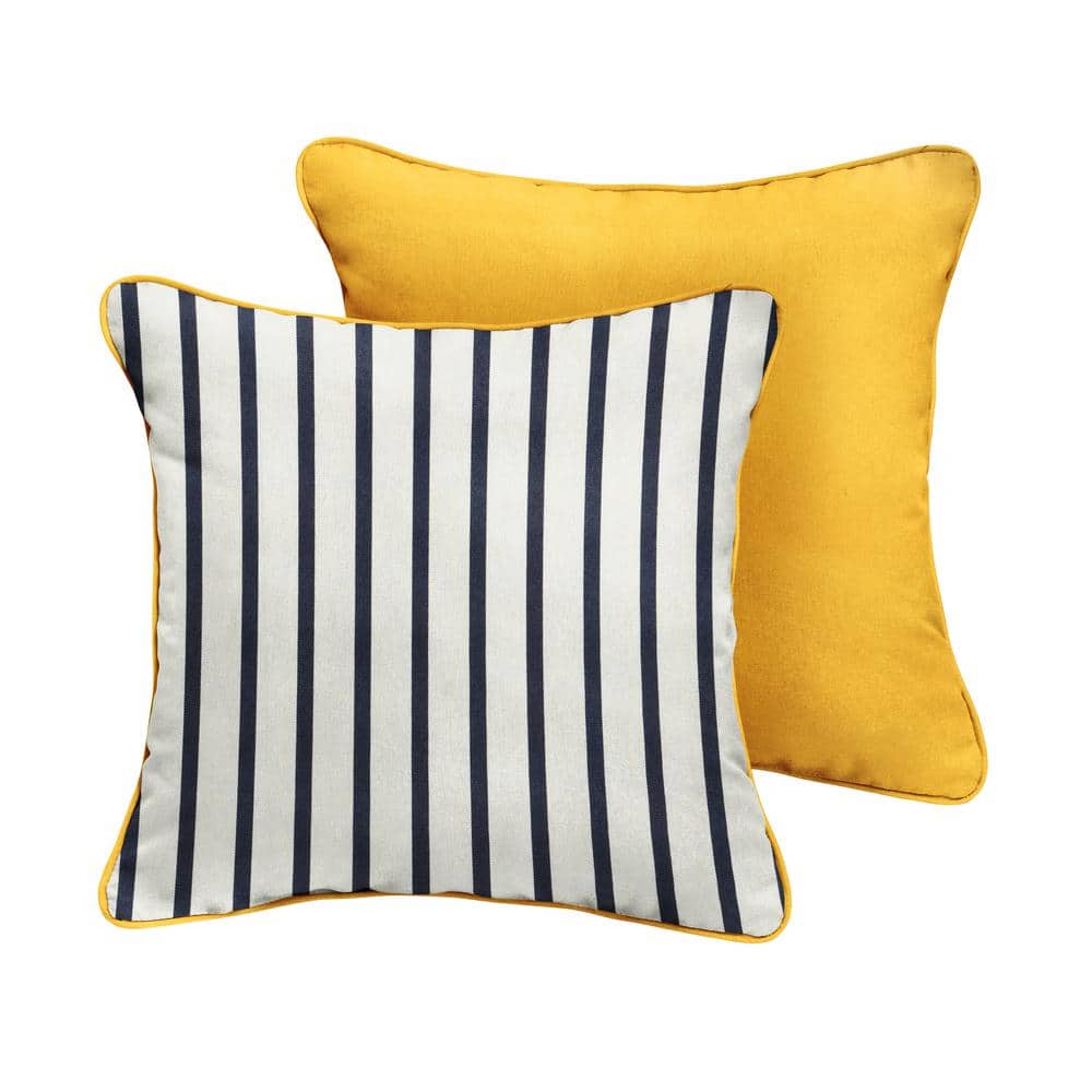 Sunbrella Lido Indigo Outdoor Throw Pillows (2-Pack)