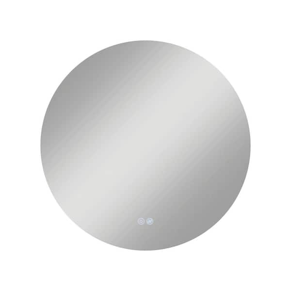 Raya 24 in. W X 24 in. H 3 CCT Round Defog Edge-Lit Frame Integrated LED Wall Bathroom Mirror