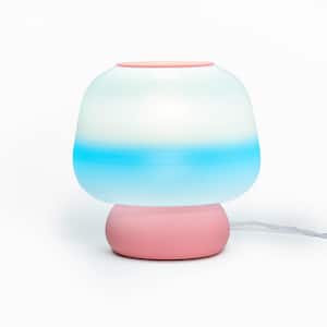 Mushroom 10 in. Blue/White/Light Table Lamp Modern Classic Plant-Based PLA 3D Printed Dimmable LED