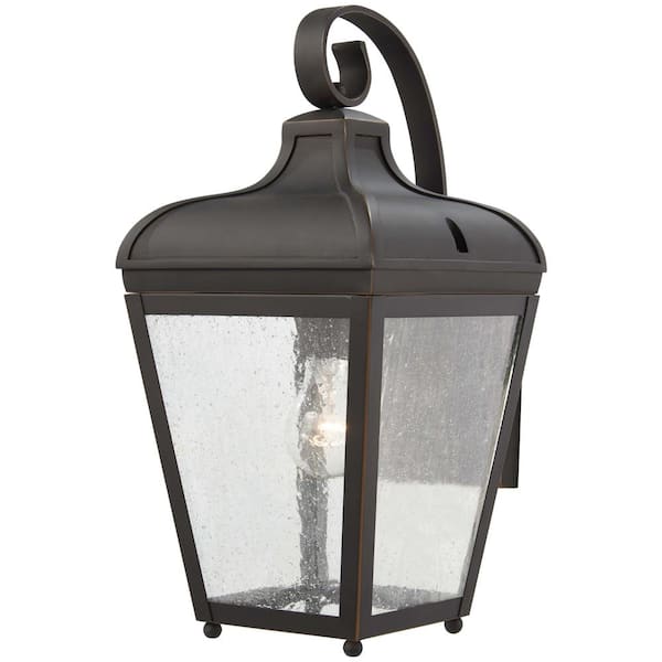 The Great Outdoors Marquee 1-Light Oil Rubbed Bronze with Gold Highlights Outdoor Wall Lantern Sconce