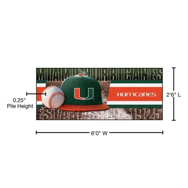 Fanmats  Miami Hurricanes Baseball Mat