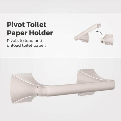 Brushed Nickel Wall-Mounted Pivoting Toilet Paper Holder