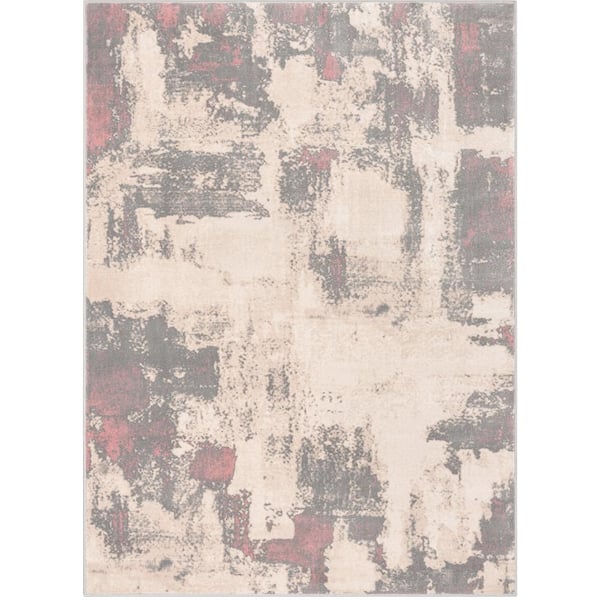 Barclay Kalia Modern Abstract Grey Blush 5 ft. 3 in. x 7 ft. 3 in. Area Rug