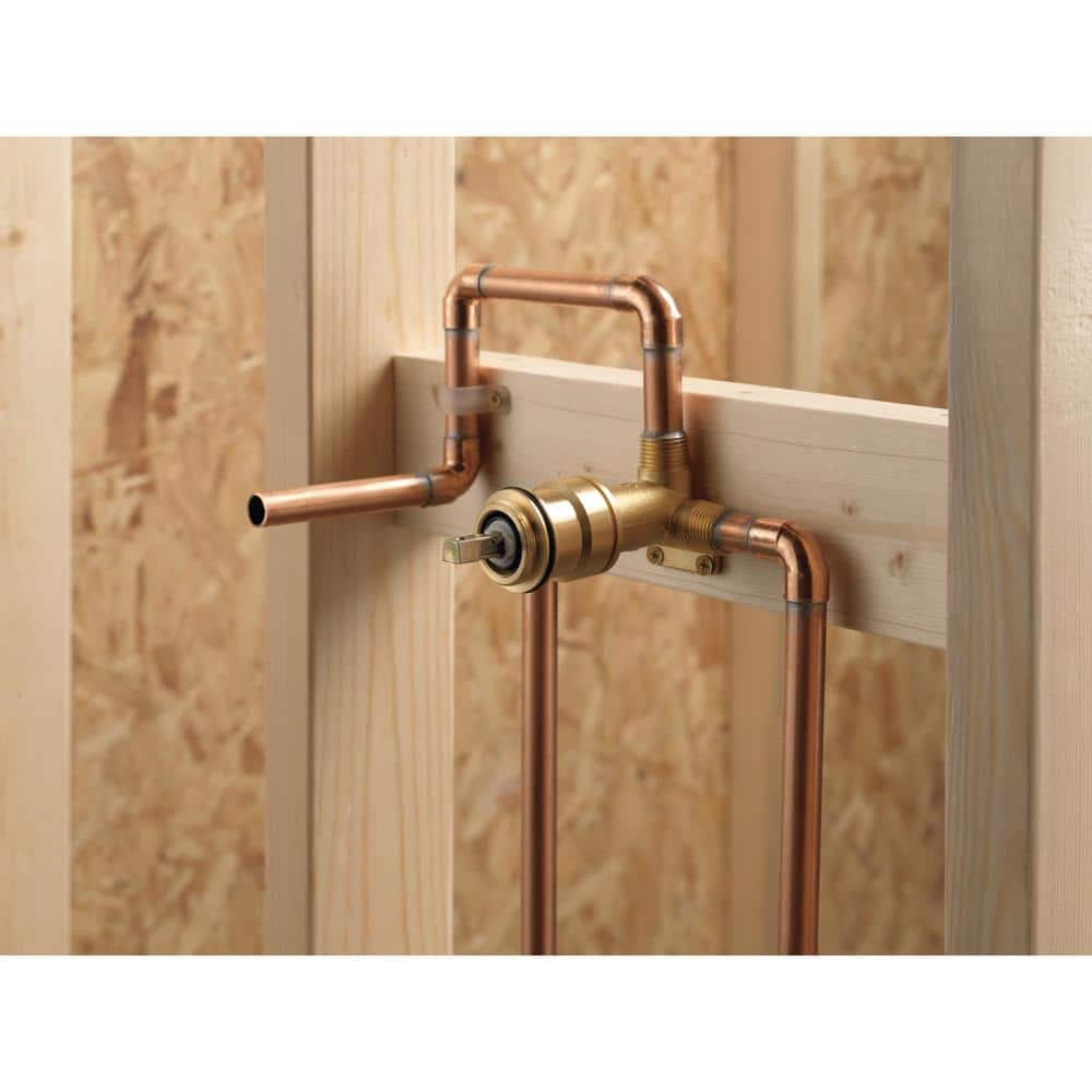 Modern Brass Single Handle Wall-Mount Lavatory Rough-In Valve
