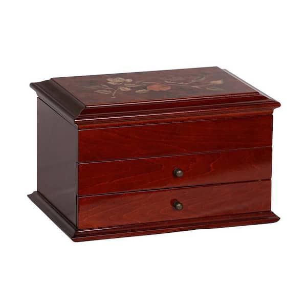Brayden Walnut Finish Wooden Jewelry Box