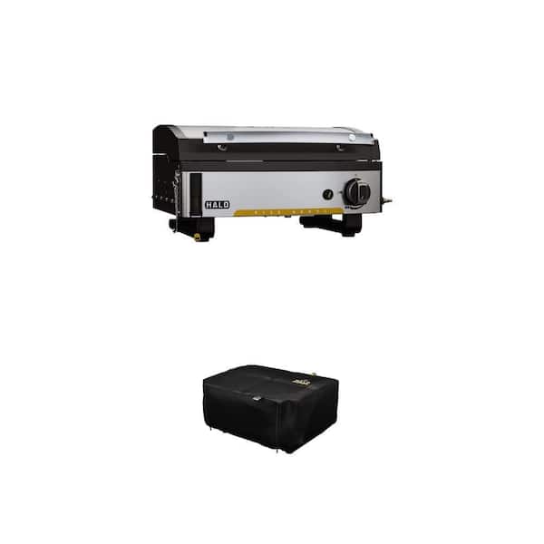 Elite1B 21 in. 1-Burner Black Propane Countertop Griddle and Griddle Cover Combo