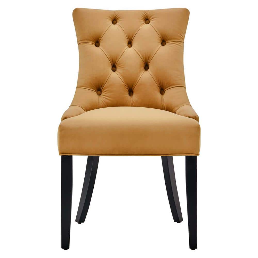 Cognac Velvet Tufted Upholstered Parsons Side Chair Set