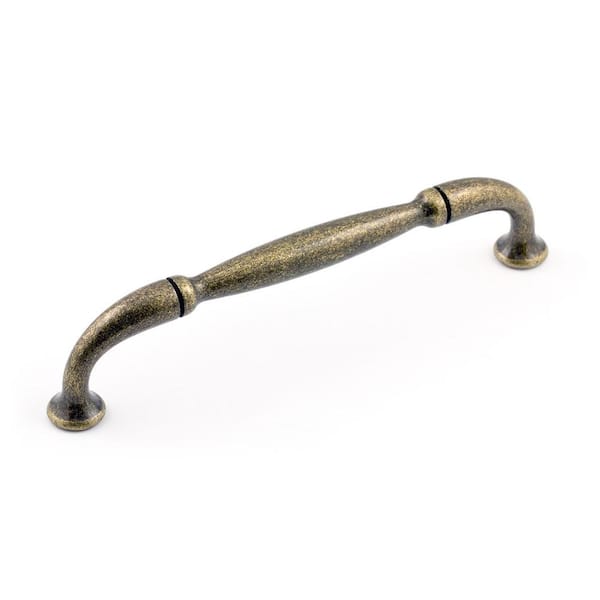 Richelieu Hardware Hudson Collection 3 3/4 in. (96 mm) Burnished Brass Traditional Curved Cabinet Bar Pull