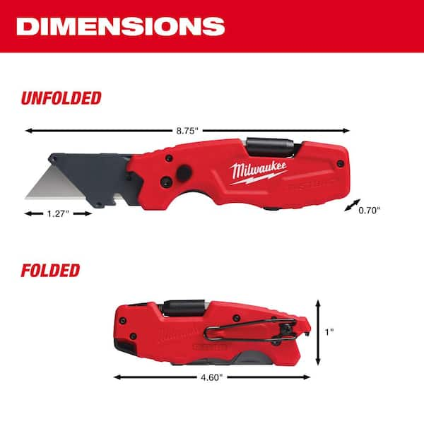 Milwaukee Fastback Folding Utility Knife Set with 25 ft. Compact Wide Blade Tape Measure