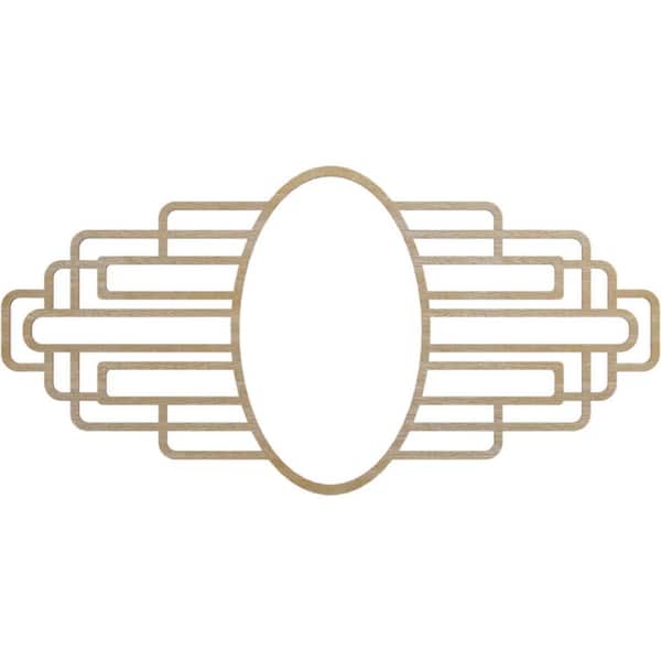 Ekena Millwork 28 in. x 14 in. x 1/4 in. Elizabeth Wood Fretwork Pierced Ceiling Medallion, Birch
