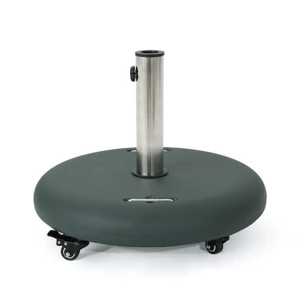 Unbranded 88 lbs. Concrete Patio Umbrella Base with Wheels in Green, Accommodates 1.6/1.9/2.3 in. Umbrella Poles