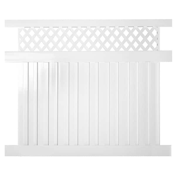 Weatherables Clearwater 5 ft. H x 8 ft. W White Vinyl Privacy Fence Panel Kit