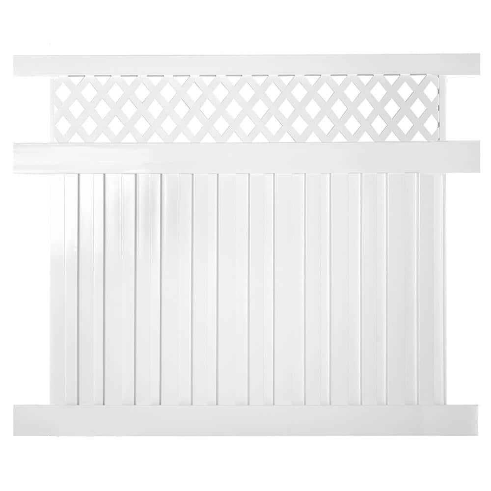 Weatherables Clearwater 6 ft. H x 8 ft. W White Vinyl Privacy Fence