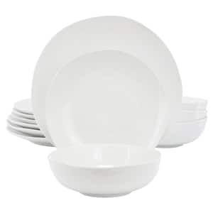 Gibson Home Blue Leaves 12-Piece Round Fine Ceramic Decorated ...