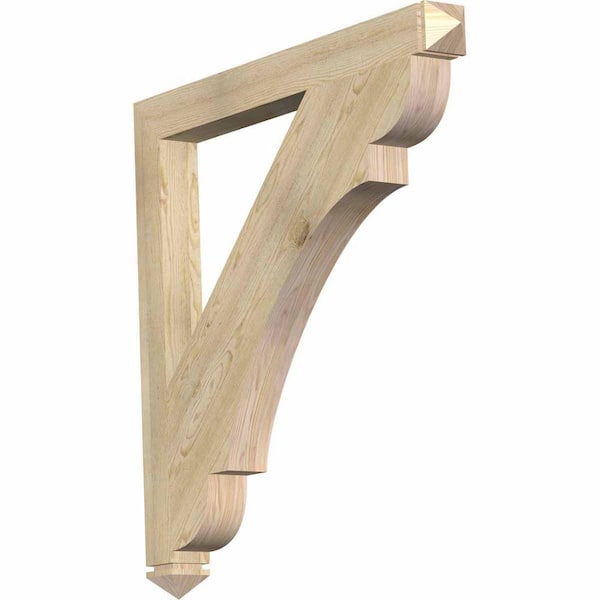 Ekena Millwork 4 in. x 44 in. x 44 in. Douglas Fir Olympic Arts and Crafts Rough Sawn Bracket