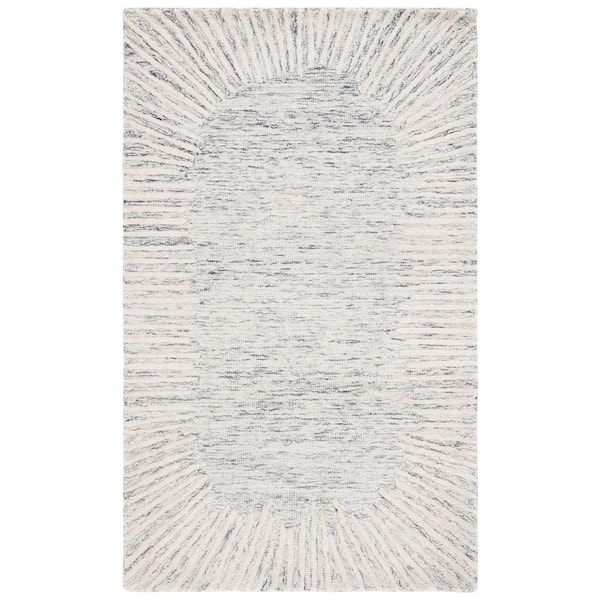 SAFAVIEH Abstract Gray/Ivory Doormat 3 ft. x 5 ft. Marle Eclectic Area Rug
