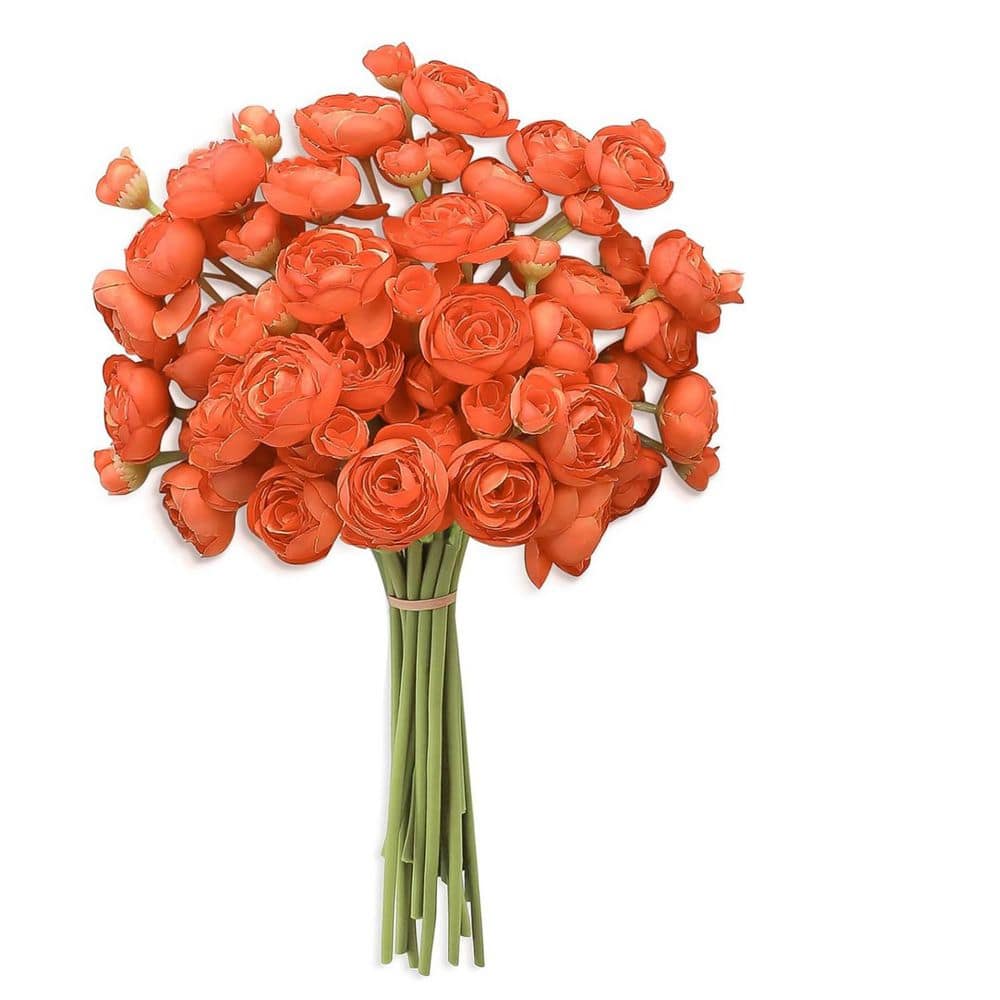 11 in. Orange Artificial Flowers Ornaments, 18-Pack L0D4THZMYM