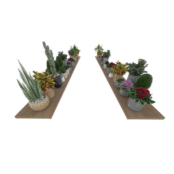 184.25 in. W Fir Wood Rectangular Floating Shelf Greenhouse Accessory for Plants Fits All 16 ft. Deep Greenhouse