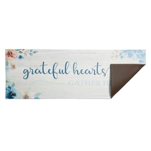 Grateful Hearts Gather 19.6 in. x 55 in. Anti-Fatigue Kitchen Runner Rug Mat