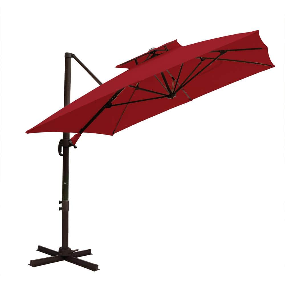 LAUREL CANYON 12 ft. x 9 ft. Aluminum Cantilever Patio Umbrella with