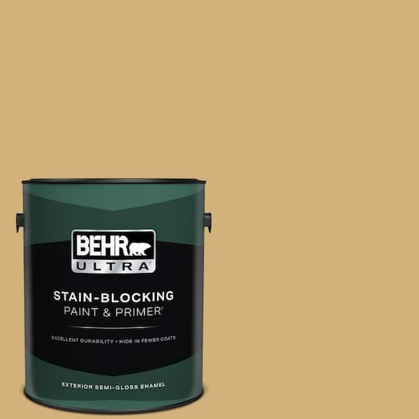 BEHR ULTRA 1 gal. #340F-5 Beachwalk Semi-Gloss Enamel Exterior Paint & Primer