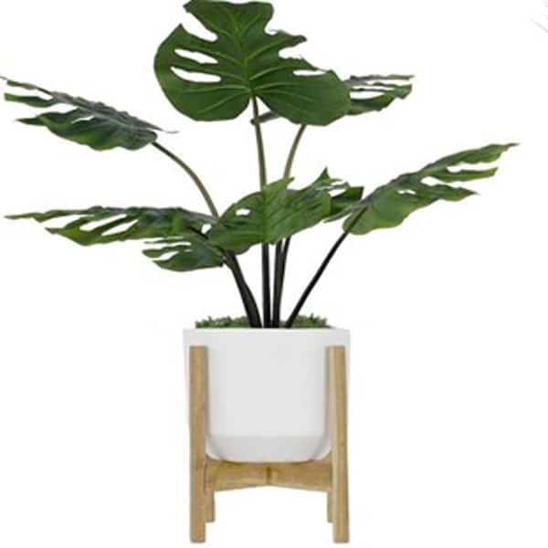 Unbranded Faux 2 ft. White Artificial Split Leaf Tree 3 2 in. with Stand