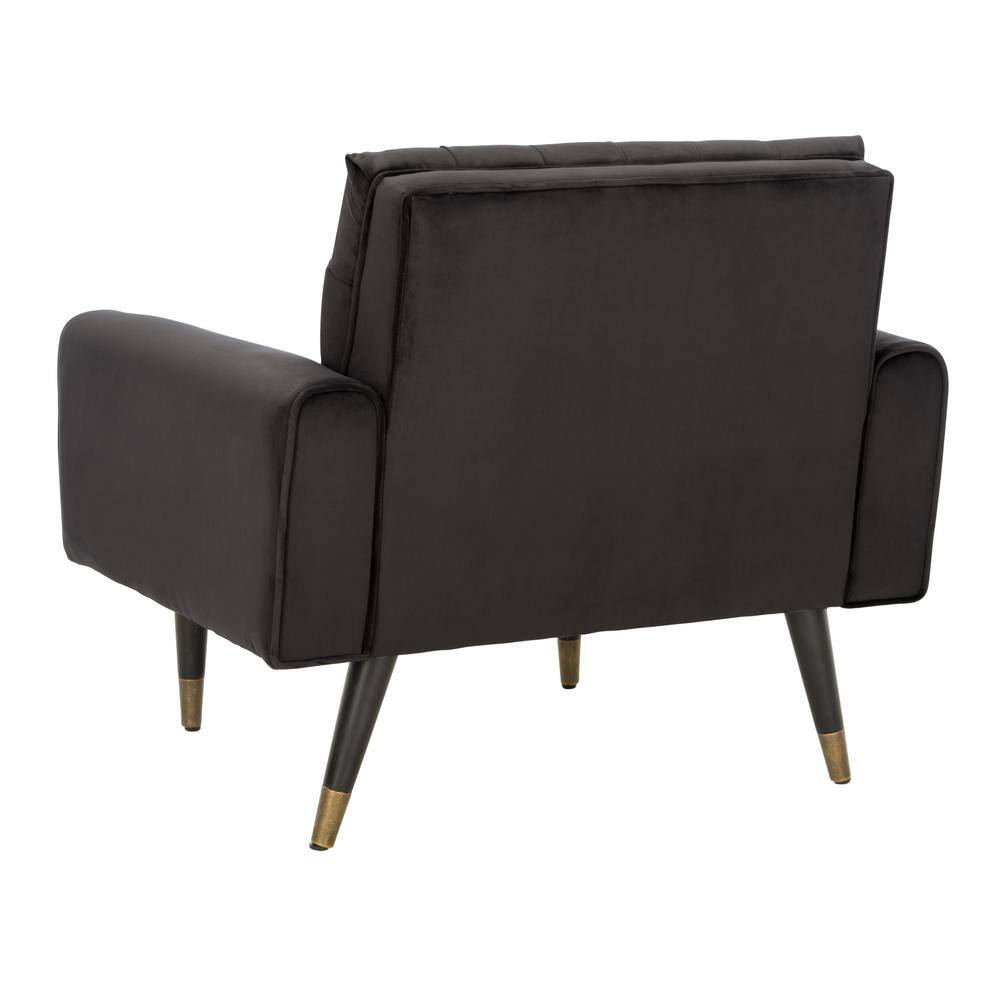 Shale Velvet Lawson Accent Chair with Black Wood Legs