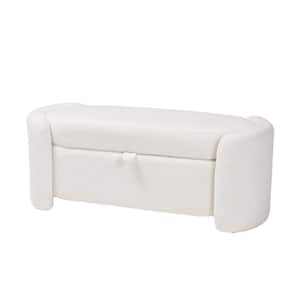 Oakes White Storage Bench (18.9 in. H x 48 in. W x 20.9 in. D)