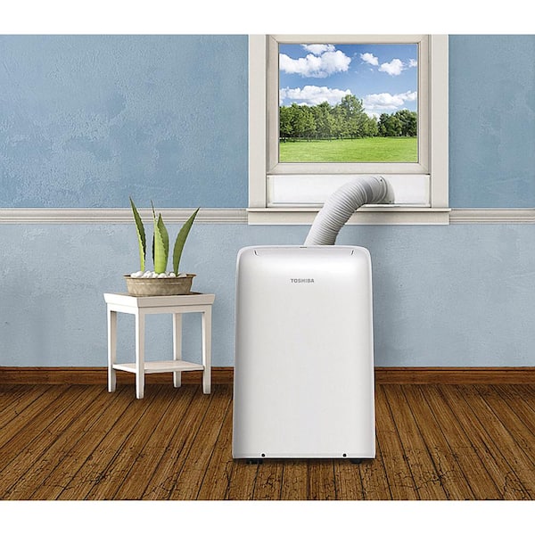 8,000 BTU Portable Air Conditioner Cools 350 Sq. Ft. with Dehumidifier and Remote Control in White