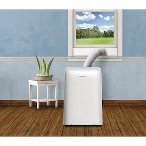 8,000 BTU Portable Air Conditioner Cools 350 Sq. Ft. with Dehumidifier and Remote in White
