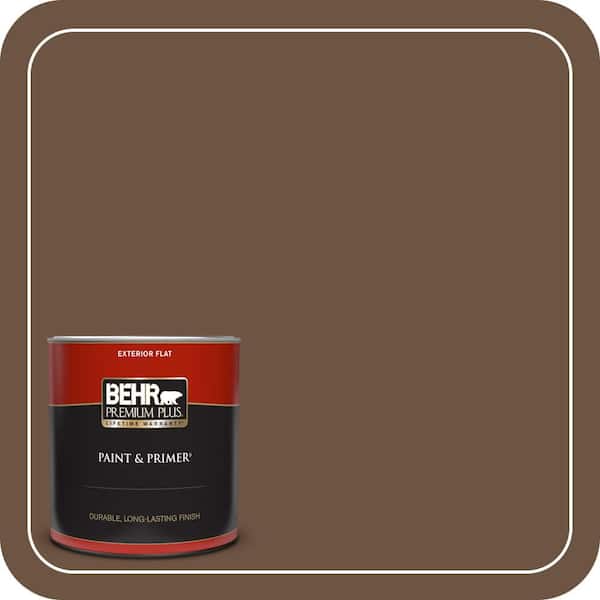 BEHR PREMIUM PLUS 1 qt. #280F-7 Breakfast Blend Flat Exterior Paint & Primer
