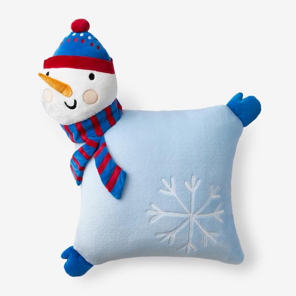 Fleece Blue Snowman Pillowcase