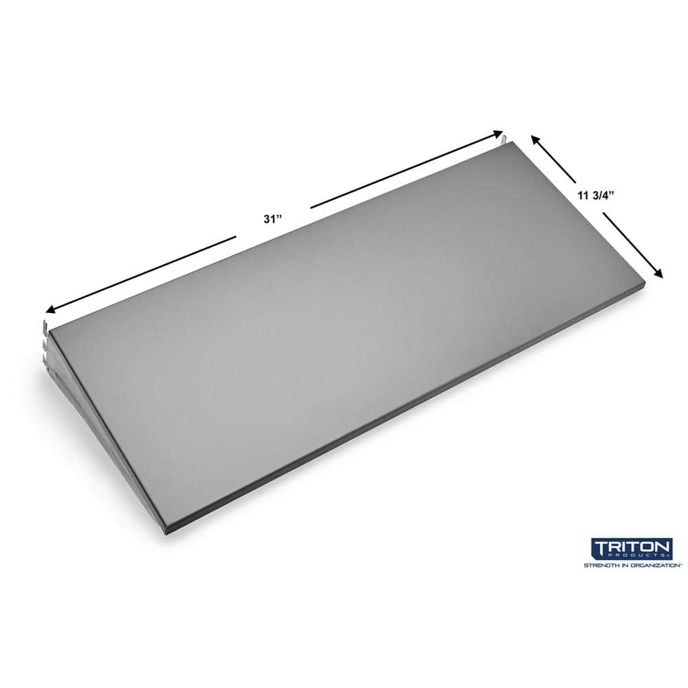 Sleek 31'' Gray Steel Wall-Mounted Shelf for Garage Organization