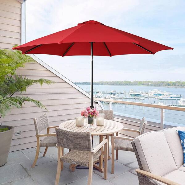 9 ft. Aluminum Outdoor Market Patio Umbrella in Redd CX411UM-RD